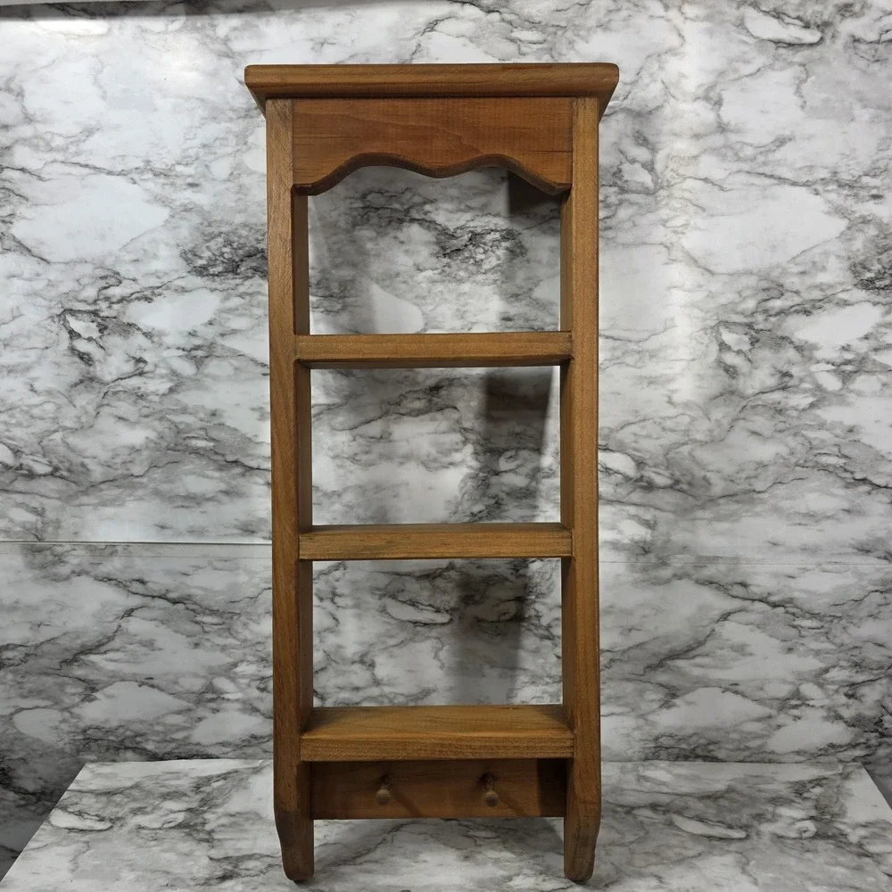 Vintage Farmhouse Ladder Shelf Trinket Shadowbox 4 Tier Cottagecore Grandmacore